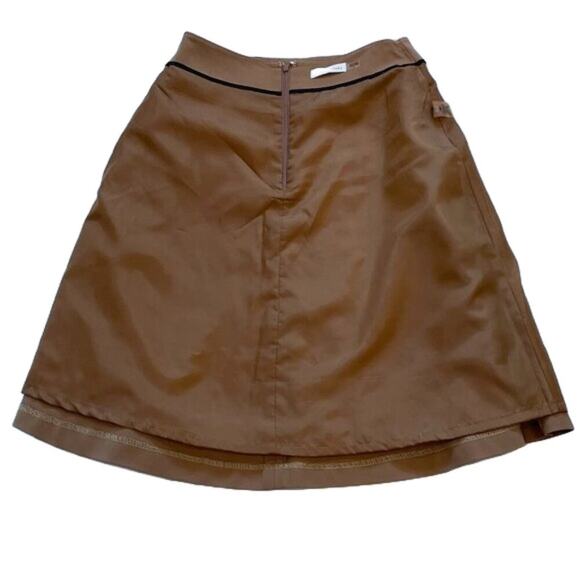 Calvin Klein Cotton Blend Tan/Neutral A-Line Skirt, Full, Classic, Size 6 - Picture 3 of 11